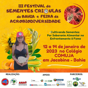III Festival de Sementes Crioulas da Bahia acontece este mês em Jacobina